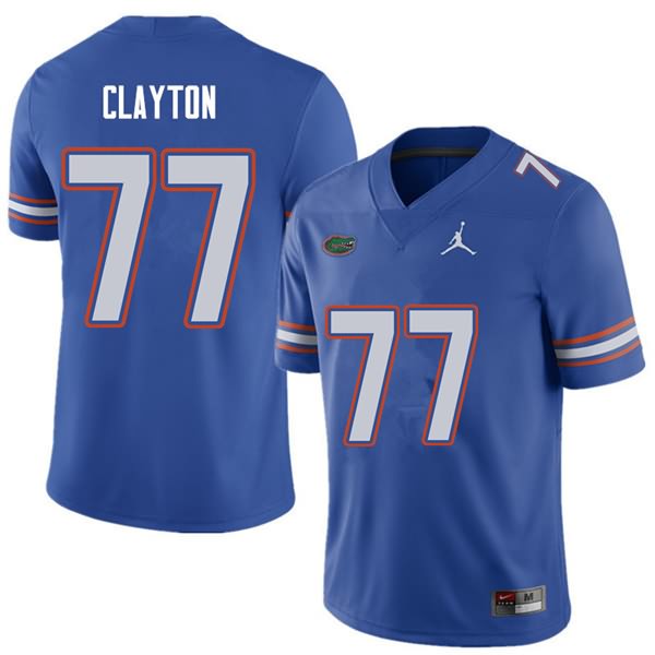 NCAA Florida Gators Antonneous Clayton Men's #77 Jordan Brand Royal Stitched Authentic College Football Jersey VEM8364IX